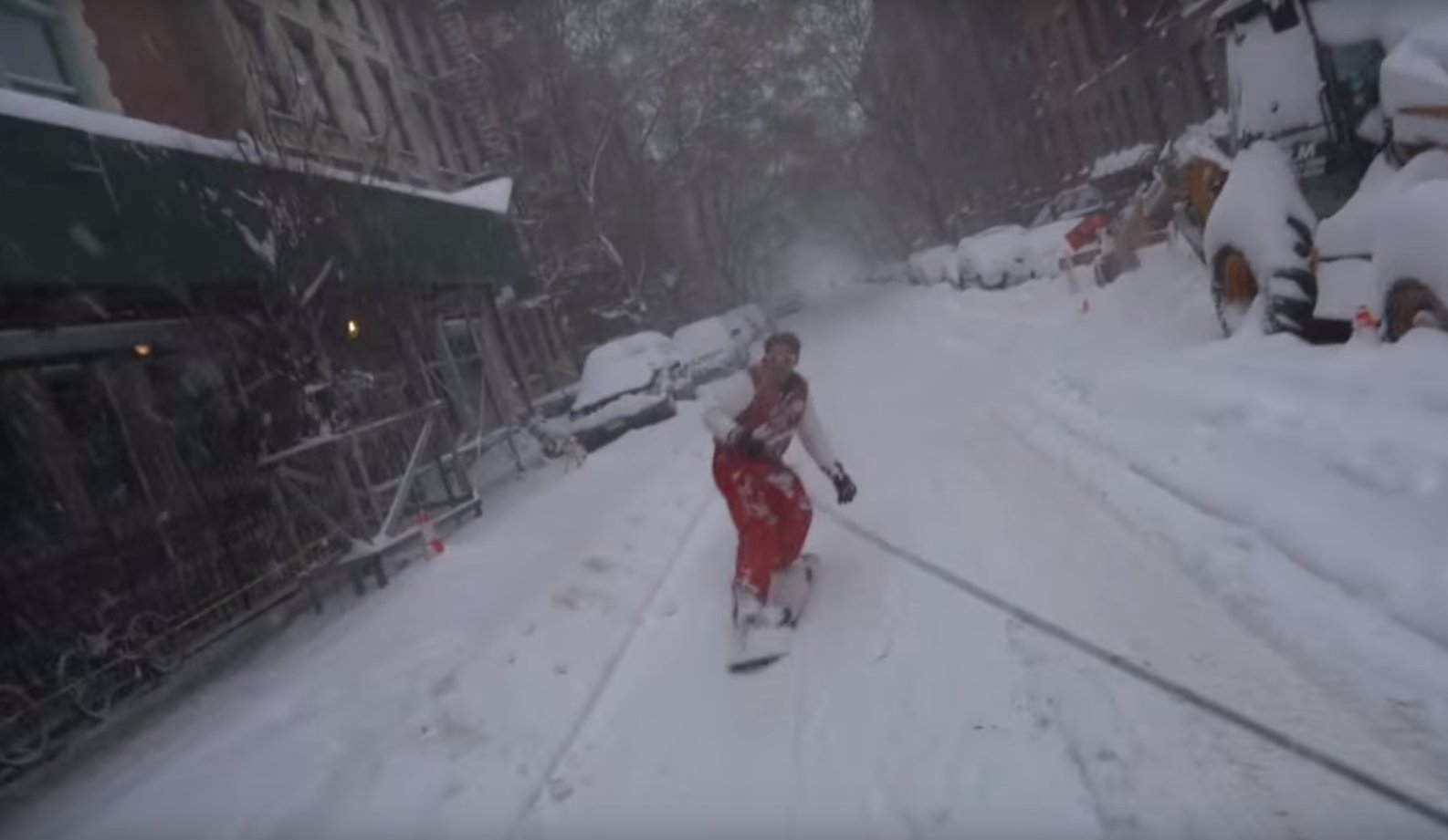 Snowboarding in New York City